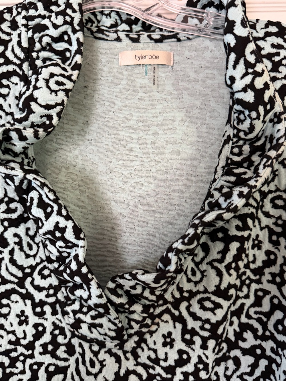 Tyler Boe Women's Black & Light Blue Patterned Dress